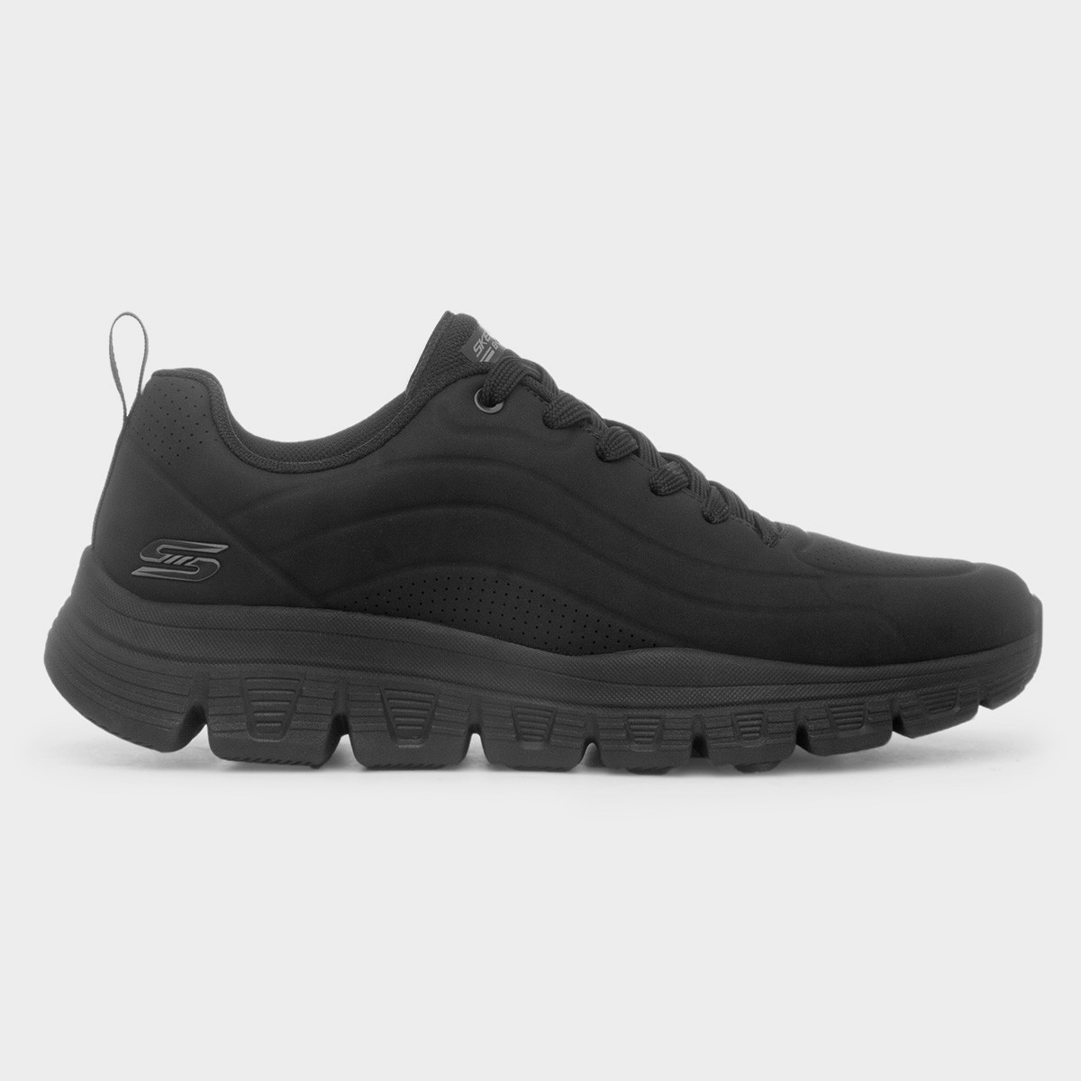 Bobs B Lite Mens Black Lace Up Trainer