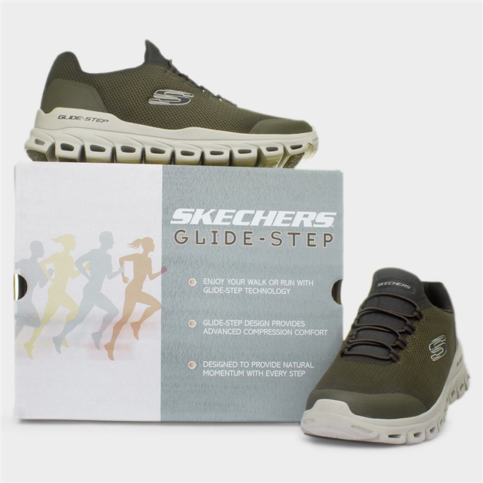 Mens Olive Glide-Step Vegan Trainer