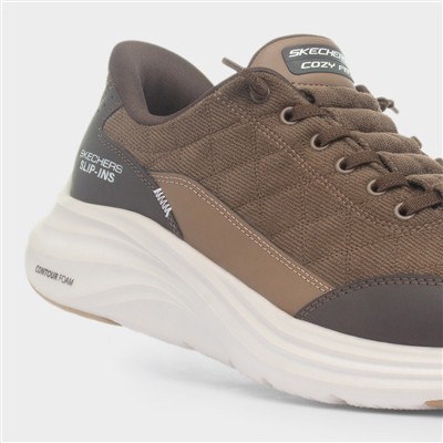 Slip Ins Cordelux Mens Brown Trainer