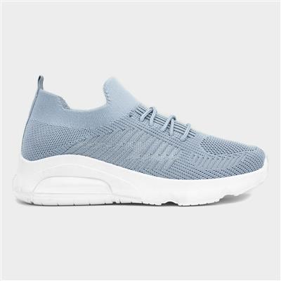 Loire Womens Sky Blue Knitted Trainer