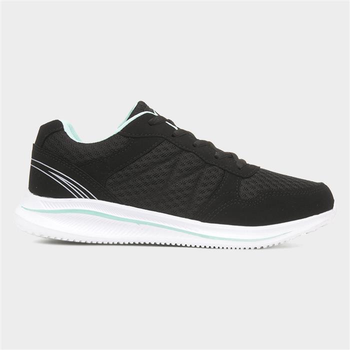 Womens Black Lace Up Trainers