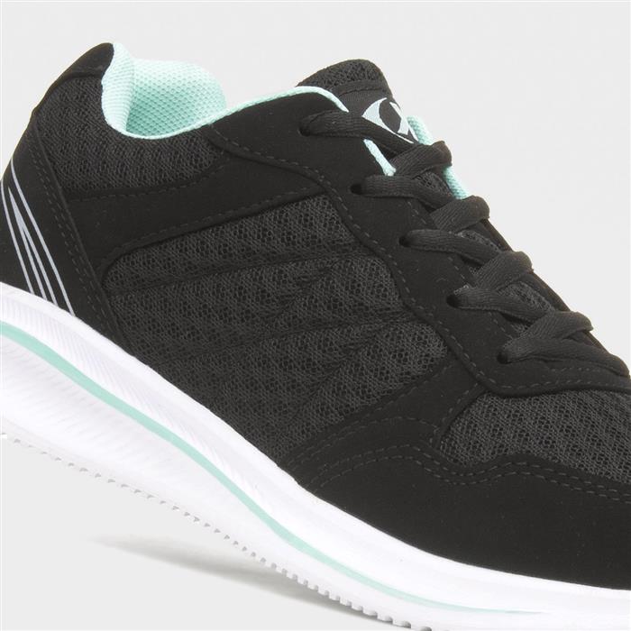 Womens Black Lace Up Trainers