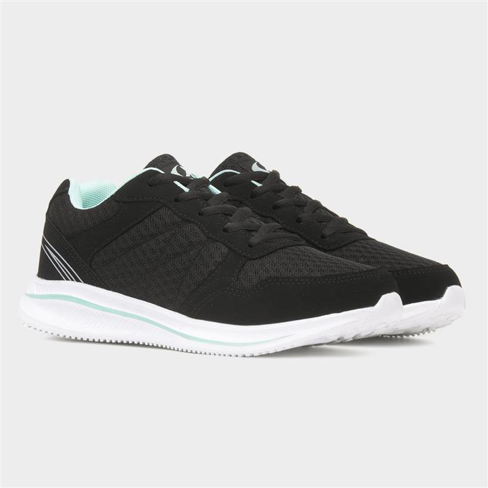 Womens Black Lace Up Trainers