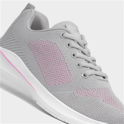 Galactic Womens Grey Lace Up Trainer
