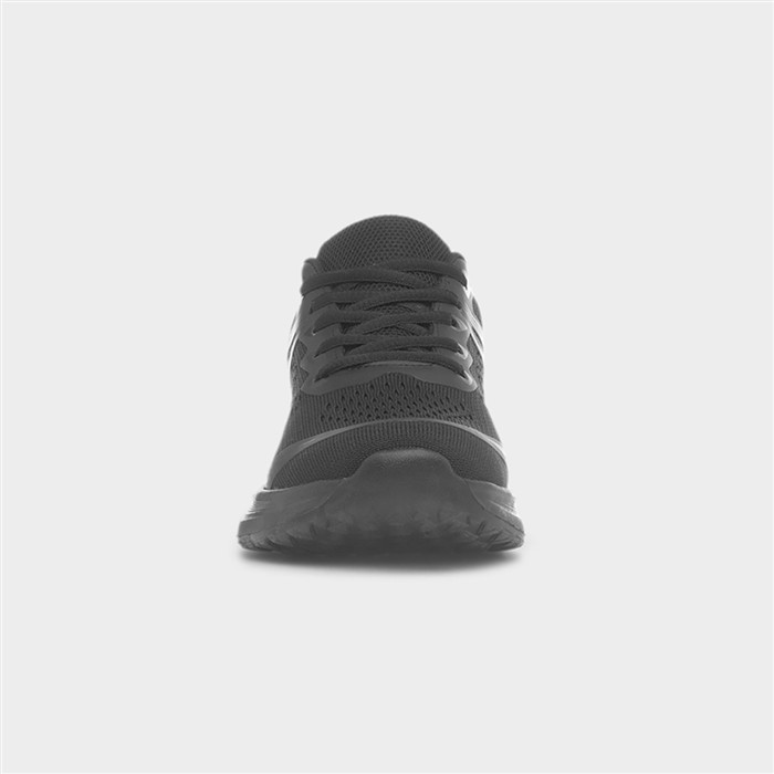 Womens Black Knitted Lace Up Trainer