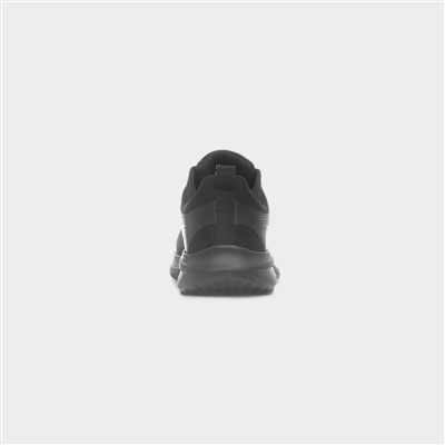 Womens Black Knitted Lace Up Trainer