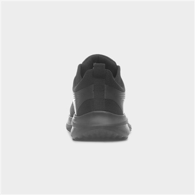 Womens Black Knitted Lace Up Trainer