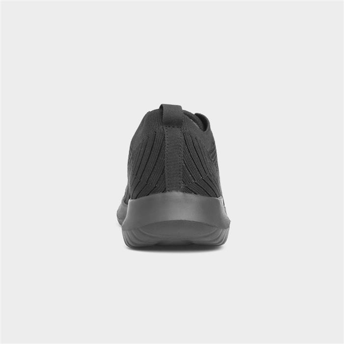 Star Womens Black Knitted Casual Shoe
