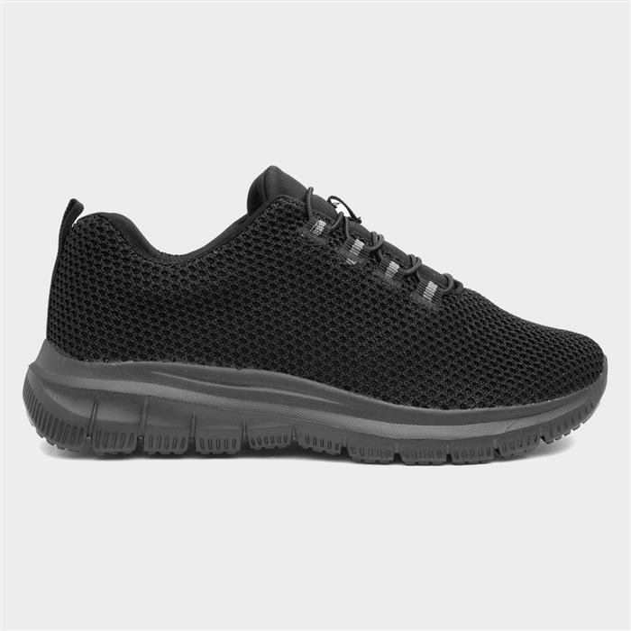 Womens Black Elasticated Lace Trainer