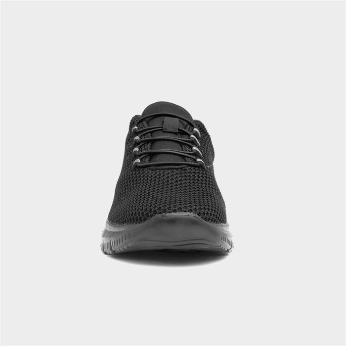 Womens Black Elasticated Lace Trainer