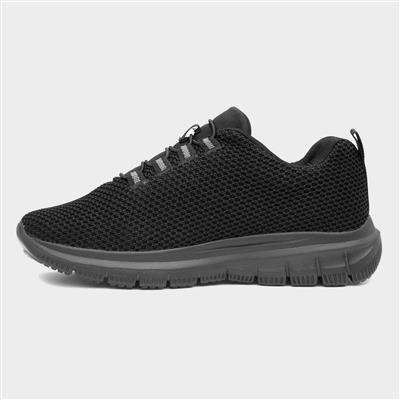 Womens Black Elasticated Lace Trainer