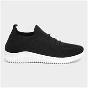 Womens Knitted Lace Up Trainer in Black (Click For Details)