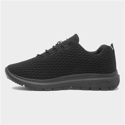 Womens Black Knitted Trainer