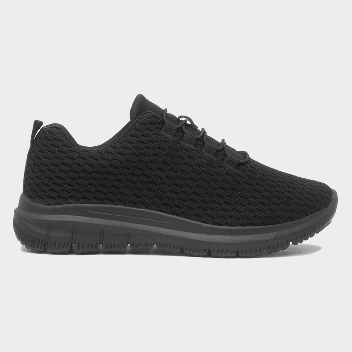 Womens Black Knitted Trainer