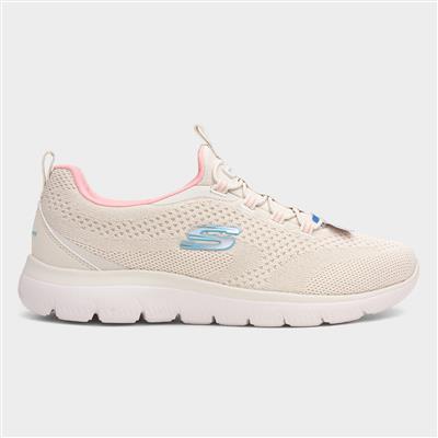 Summits Womens Beige Memory Foam Trainer