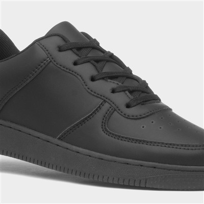 Womens Black Lace Up Trainer