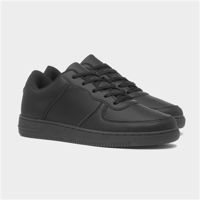 Womens Black Lace Up Trainer