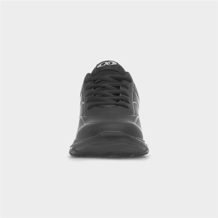 Womens Black Lace Up Chunky Trainer