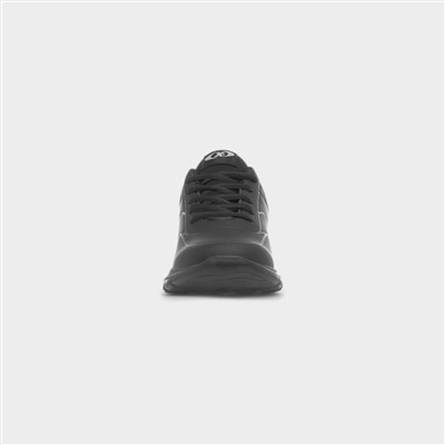 Womens Black Lace Up Chunky Trainer