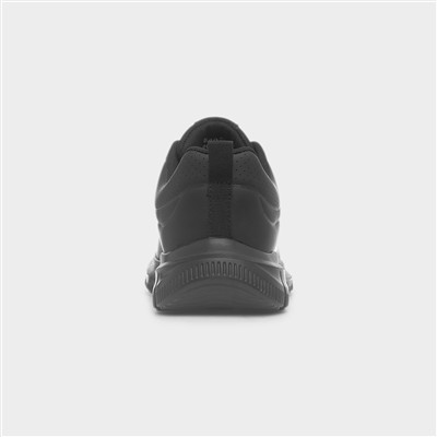 Womens Black Lace Up Chunky Trainer