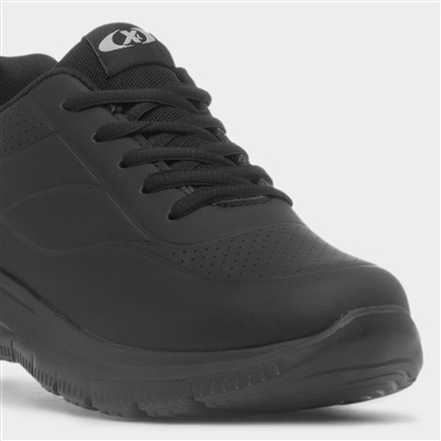 Womens Black Lace Up Chunky Trainer