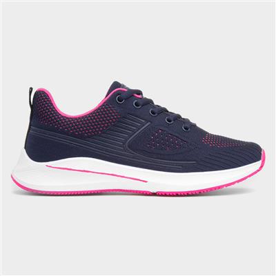Planetary Womens Navy & Pink Knitted Trainer