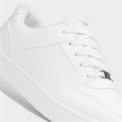 Gravity Womens White Lace Up Trainer
