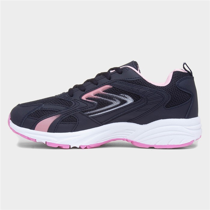 Womens Navy Lace Up Chunky Trainer