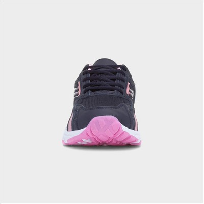 Womens Navy Lace Up Chunky Trainer