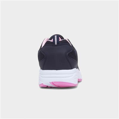 Womens Navy Lace Up Trainer