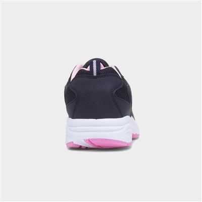 Womens Navy Lace Up Chunky Trainer