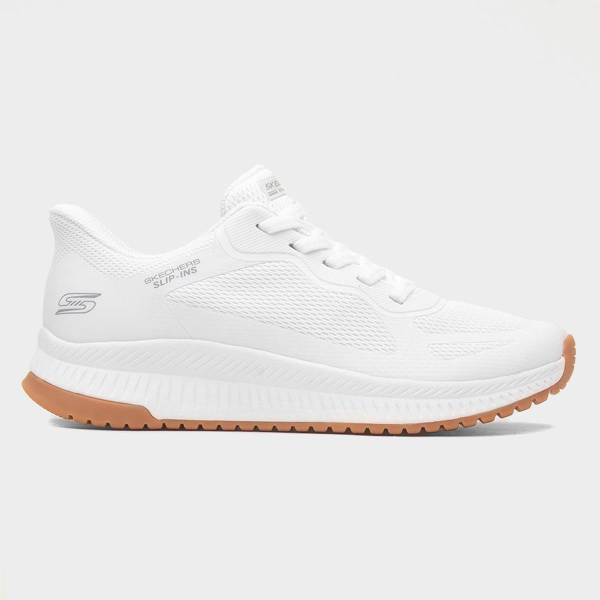 Bobs Squad Slip Ins Womens White Trainer