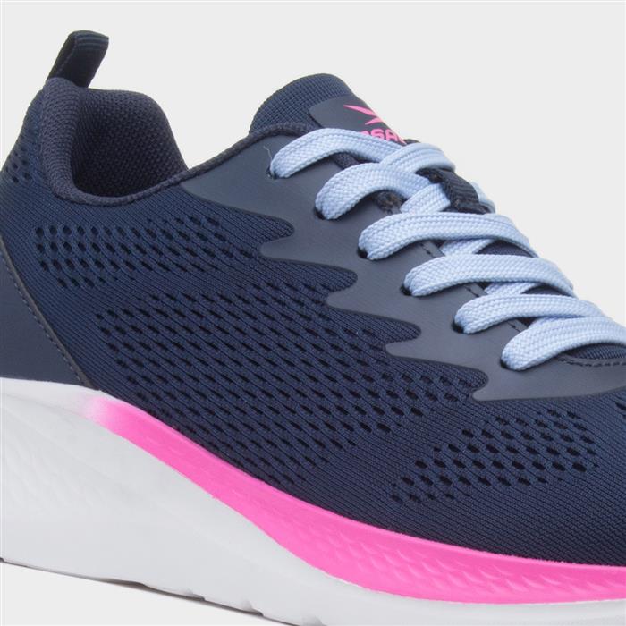 Aldrin Womens Navy Knitted Trainer