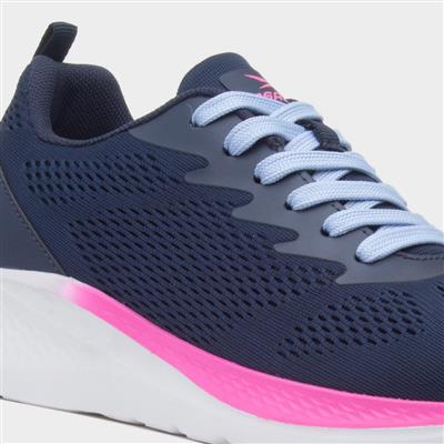 Aldrin Womens Navy Knitted Trainer