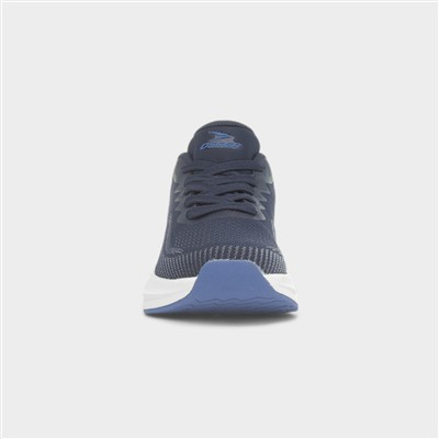 Womens Cosmic Blue Knitted Lace Up Trainer