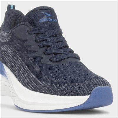 Womens Cosmic Blue Knit Trainer