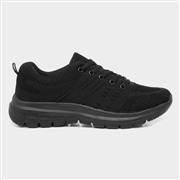 Womens Black Lace Up Flat Trainer (Click For Details)