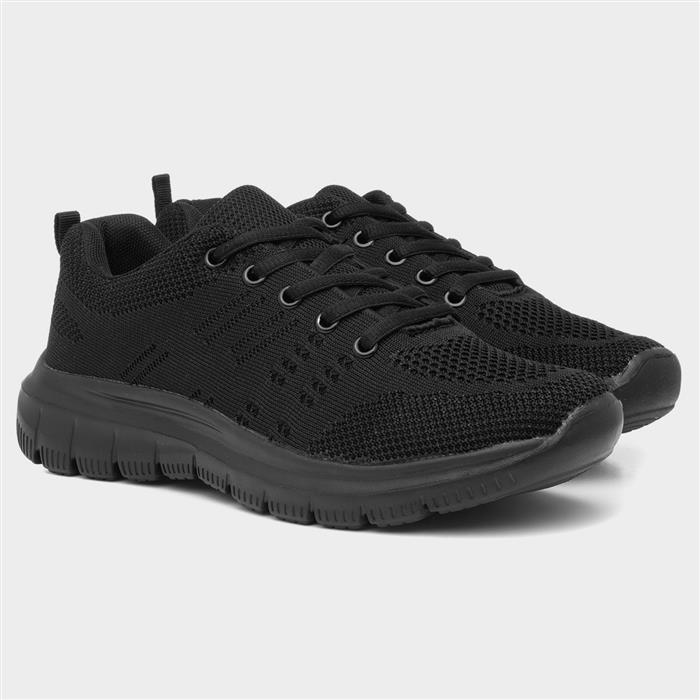 Womens Lace Up Flat Chunky Lace Up Trainer