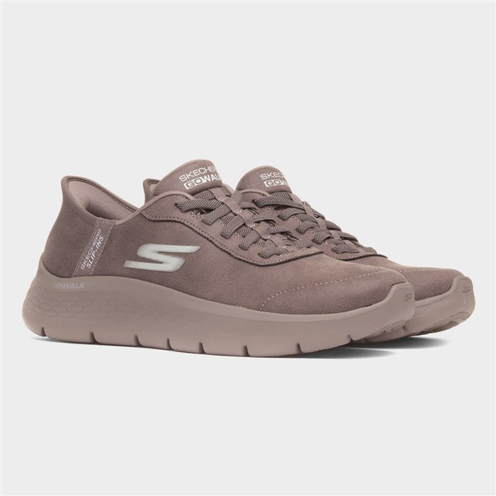 Skechers Slip Ins Go Walk Womens Brown Trainer-84073 shoezone