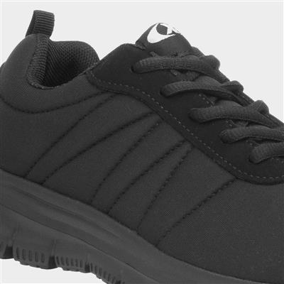 Tampa Womens Black Lace Up Trainer