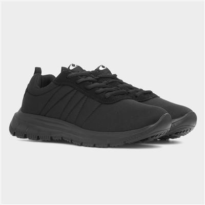 Tampa Womens Black Lace Up Trainer