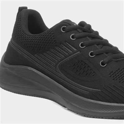 Planetary Womens Black Lace Up Trainer