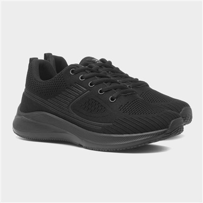 Planetary Womens Black Lace Up Trainer