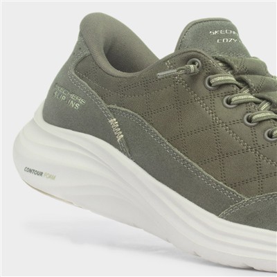Womens Olive Contour Cozy Fit Trainers