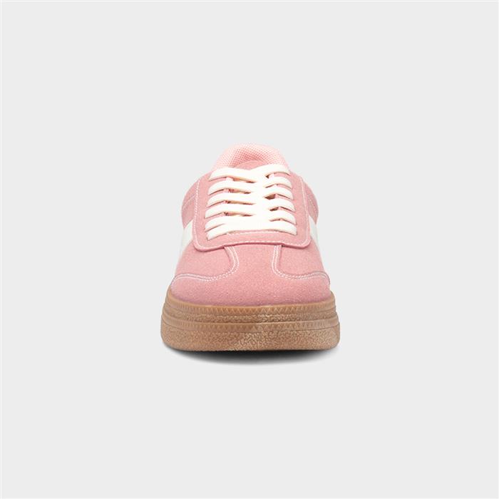 Womens Pink Lace Up Trainer