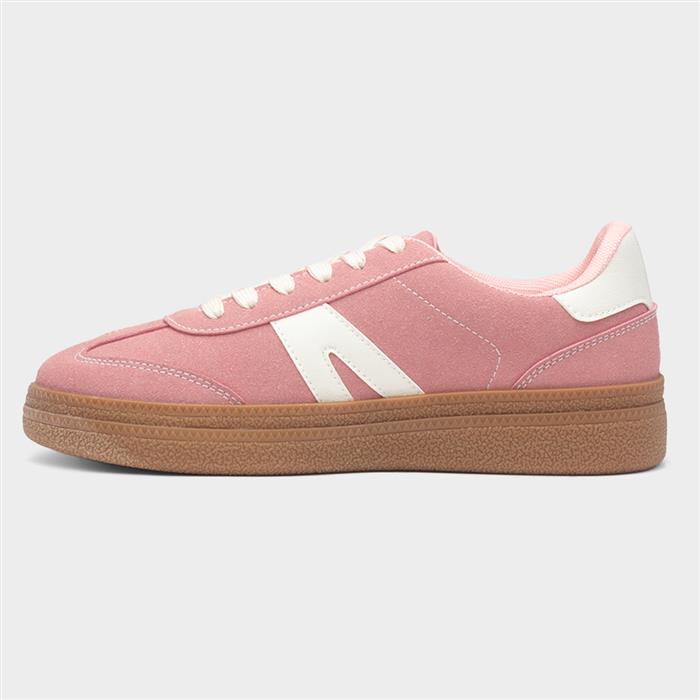 Womens Pink Lace Up Trainer
