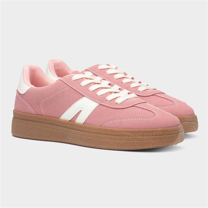 Womens Pink Lace Up Trainer