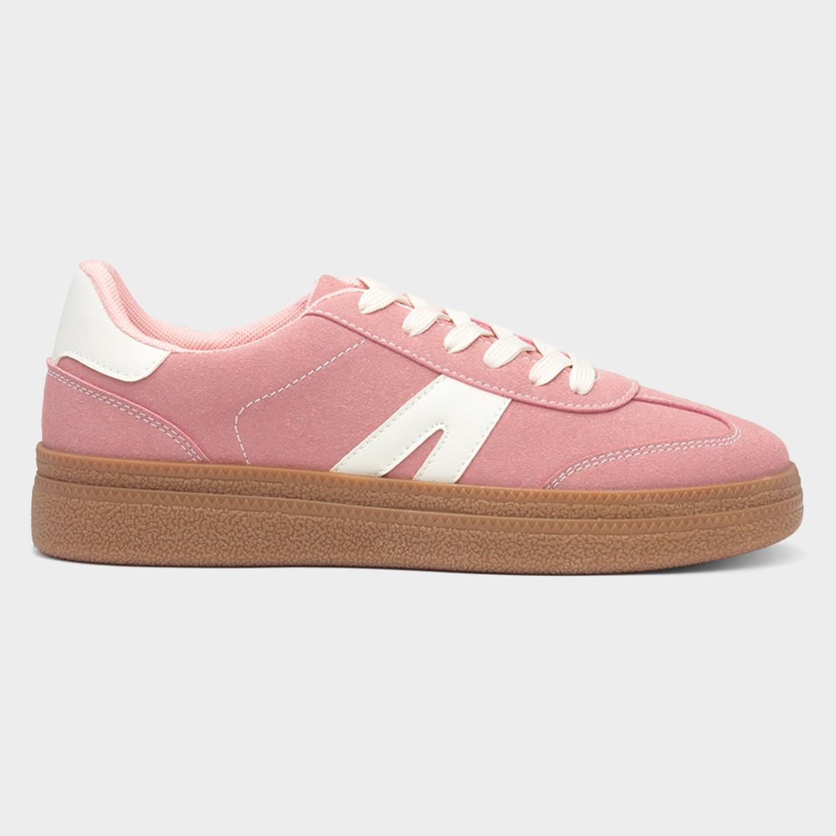 Womens Pink Lace Up Trainer