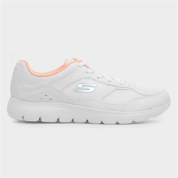 Summits Womens White Lace Up Trainer