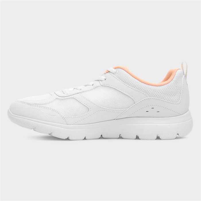 Summits Womens White Lace Up Trainer